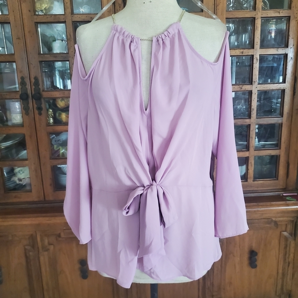 BOLD elements Purple Tunic with Cut Out Tie Front